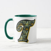 Mug Monogramme Initiale T Fleurs Artistiques de Margue (Gauche)