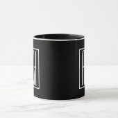 Mug Monogramme Initiales 3 Moderne Gras | Blanc Sur No (Centre)