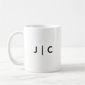 Mug Monogramme Initiales Personnalisées Minimaliste Mo (Gauche)