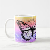 Mug Monogramme inspiré d'arc-en-ciel de papillon de (Gauche)