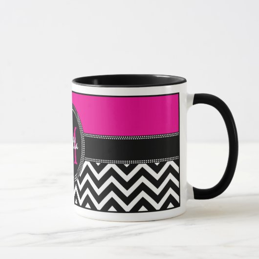 Mug Monogramme Isabella de Chevron de roses indien (Droite)