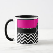 Mug Monogramme Isabella de Chevron de roses indien (Gauche)