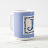 Mug Monogramme J de l'héritage norvégien - Bleu (Devant gauche)