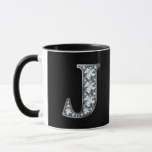 Mug Monogramme J Faux Diamond (Gauche)