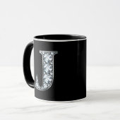 Mug Monogramme J Faux Diamond (Devant gauche)