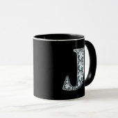 Mug Monogramme J Faux Diamond (Devant droit)