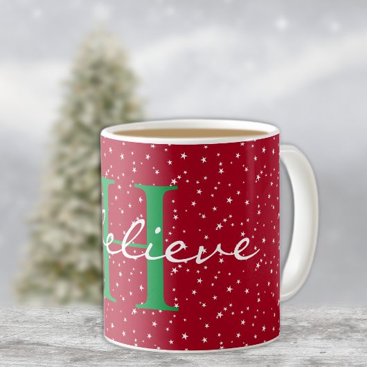 Mug Monogramme, je crois, Red White Stars 11oz Classic