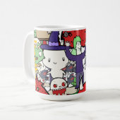 Mug Monogramme joli dessin animé coloré d'anniversaire (Devant gauche)