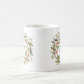 Mug Monogramme Jolie brindille et couronne Fleur sauva (Centre)