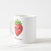 Mug Monogramme jolie fraise kawaii (Devant gauche)