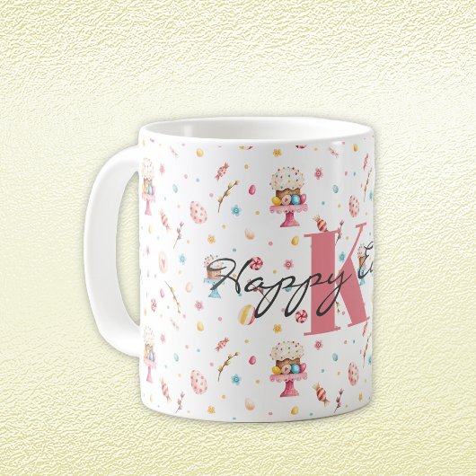 Mug Monogramme Joyeux Motif de Pâques 11oz