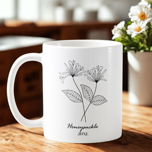 Mug Monogramme juin Fleur du mois de naissance