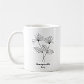 Mug Monogramme juin Fleur du mois de naissance (Gauche)