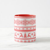 Mug Monogramme juste rouge de motif d'île de chandail (Centre)