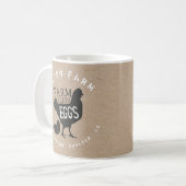 Mug monogramme kraft d'oeufs frais de ferme (Devant gauche)