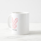 Mug Monogramme Lapin de Pâques avec points roses (Devant gauche)