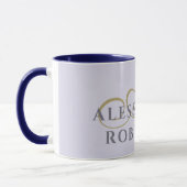 Mug Monogramme lavande or noir minimaliste élégant  (Gauche)