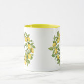 Mug Monogramme Lemons couronne vert jaune (Centre)