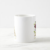Mug Monogramme Lettre A Or | Nom floral rose burgundy (Centre)