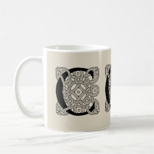 Mug Monogramme lettre C Impression vintage nœud celtiq
