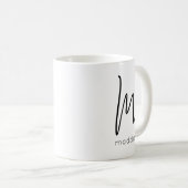 Mug Monogramme Lettre initiale Nom Simple Noir (Devant droit)