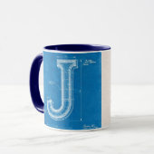 Mug Monogramme lettre J plan (Devant gauche)