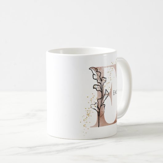 Mug Monogramme Lettre moderne initiale E Boho Personna (Devant droit)