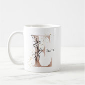 Mug Monogramme Lettre moderne initiale E Boho Personna (Gauche)