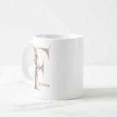 Mug Monogramme Lettre moderne initiale F Boho Personna (Devant gauche)