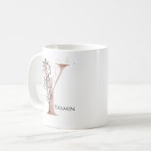 Mug Monogramme Lettre moderne initiale Y Boho Personna (Devant gauche)