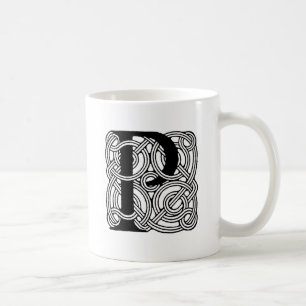 Mug Monogramme lettre P Impression vintage nœud celtiq