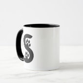 Mug Monogramme lettre S empreintes de patte d'ours (Devant gauche)