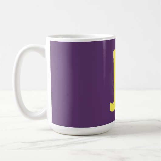 Mug Monogramme Lettres initiales Indigo Yellow Minimal (Gauche)
