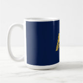 Mug Monogramme Lettres Initiales Or & Bleu Simple (Gauche)