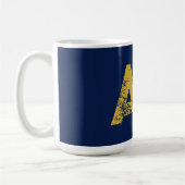 Mug Monogramme Lettres Initiales Or & Bleu Simple (Gauche)