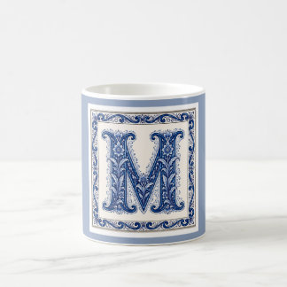 Mug Monogramme M de l'héritage norvégien - Bleu