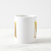 Mug Monogramme M en Or Faux Feuille (Centre)