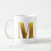 Mug Monogramme M en Or Faux Feuille (Gauche)