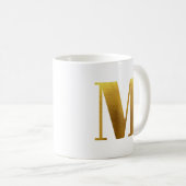 Mug Monogramme M Gold Faux Fhuile (Devant droit)