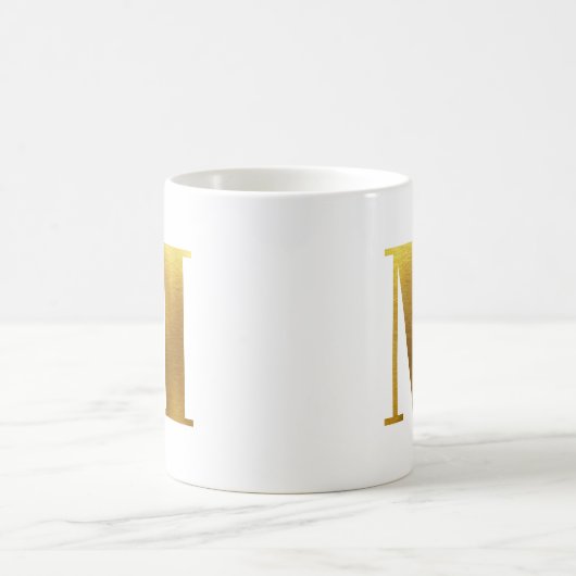 Mug Monogramme M Gold Faux Fhuile (Centre)
