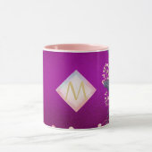 Mug Monogramme Magenta Rosegold Parties scintillant mé (Centre)