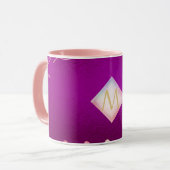 Mug Monogramme Magenta Rosegold Parties scintillant mé (Devant gauche)