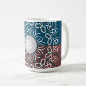 Mug Monogramme Maillé Bleu Mauve Branché Demi-Teinte (Devant droit)