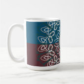 Mug Monogramme Maillé Bleu Mauve Branché Demi-Teinte (Gauche)