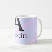 Mug Monogramme majuscule masculine ajouter un nom past (Devant droit)