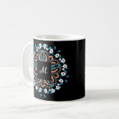 Mug Monogramme Mandala Gold Torquoise (Devant gauche)
