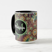 Mug Monogramme Mandalas Vibrant (Devant gauche)