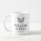Mug Monogramme Mariage de branches rustiques (Gauche)