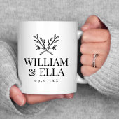 Mug Monogramme Mariage de branches rustiques