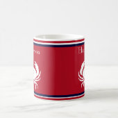 Mug Monogramme Marine Bleu Crabe Bleu Blanc Café Nauti (Centre)